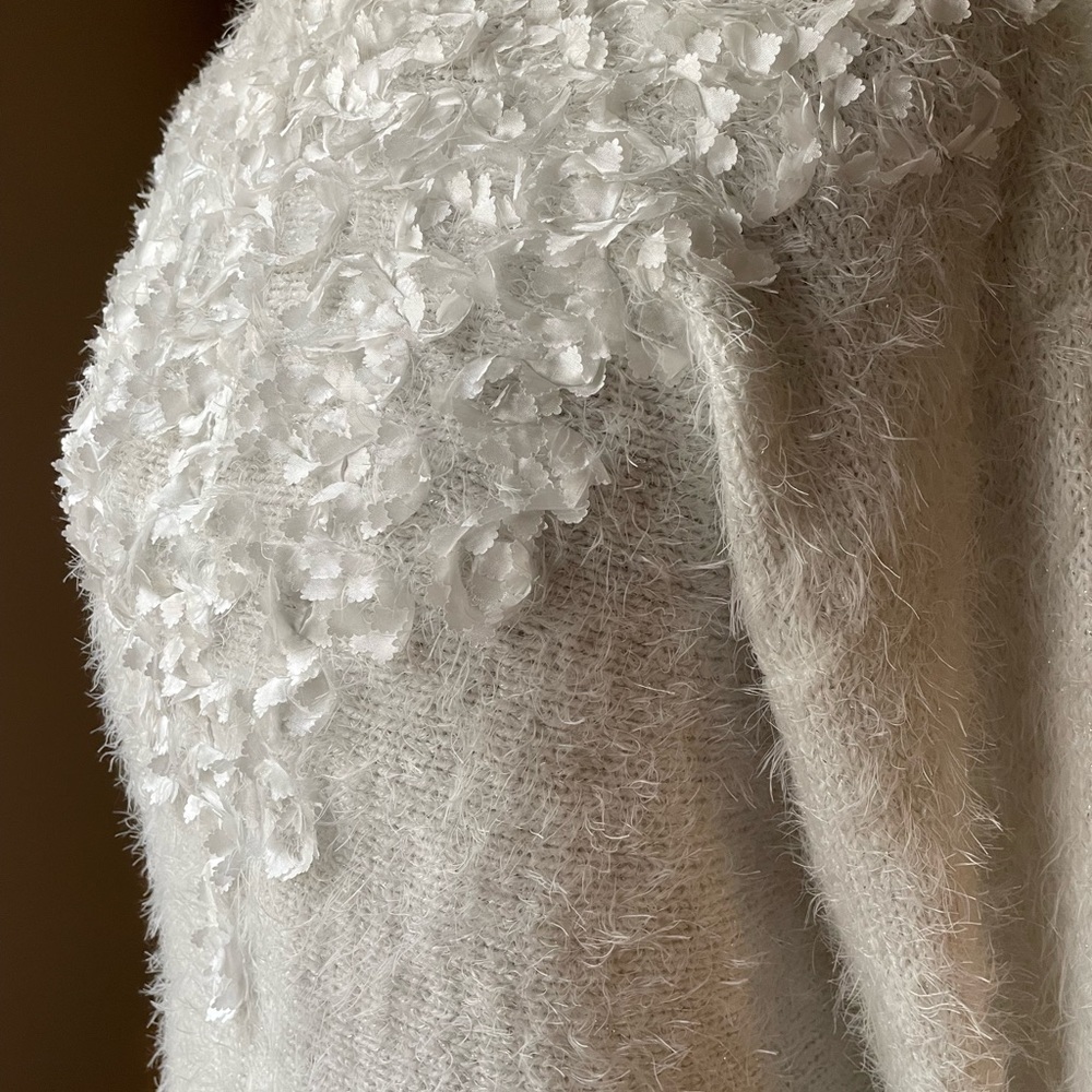 Ruby Rd Womens White Sweater Lightweight Size Pet… - image 4